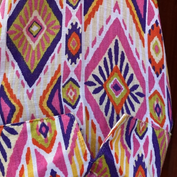 Chico’s Ikat Linen Button-Back Shirt % Linen No Iron Women’s Size L - Picture 5 of 16